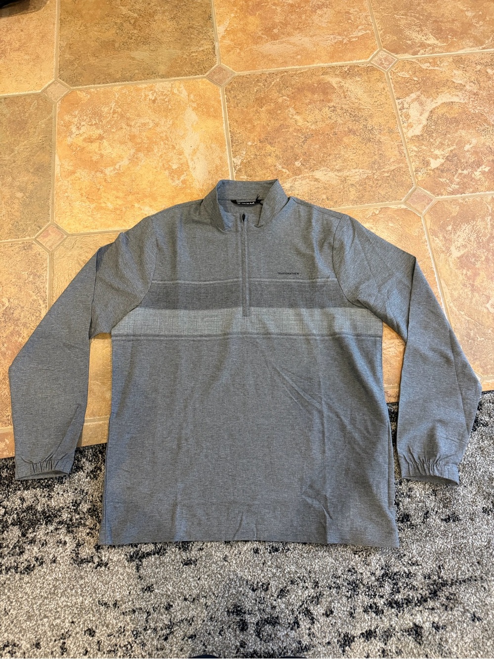 Travis Mathew Men's Gray Quarter-Zip Jacket